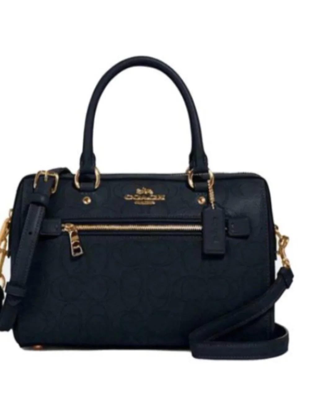 Rowan Signature Canvas Leather Satchel & Corner Zip Wallet Blue/Midnight BUNDLE - Picture 2 of 4